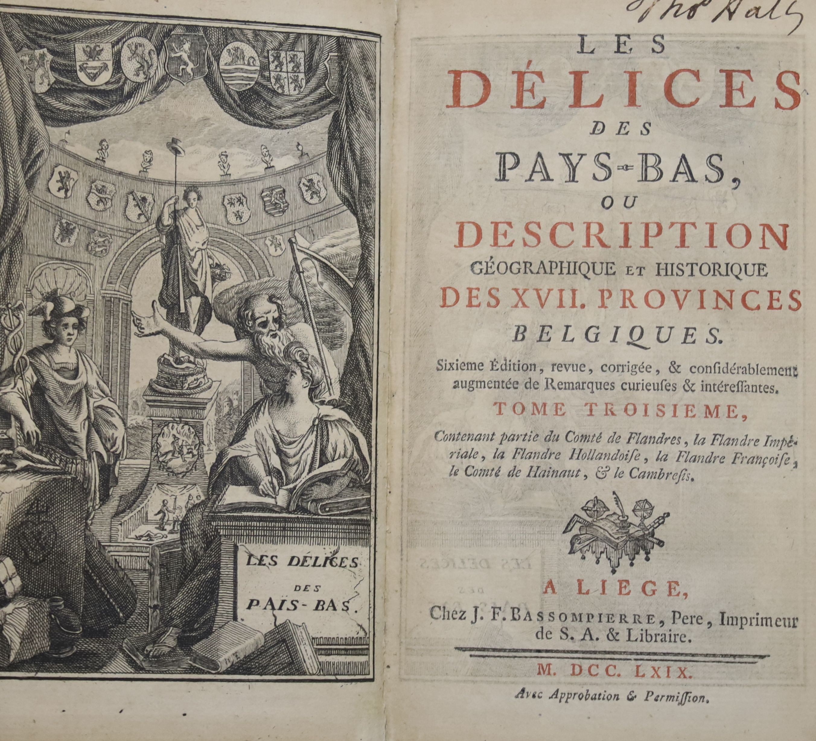 Old Leather miscellany, includes Les Delices de Pays-Bacs.....vol.3 only. (Liege, 1769); Gale's Opuscala Mythologica; physica et ethica. (Amsterdam, 1688); and 21 others, sold as found